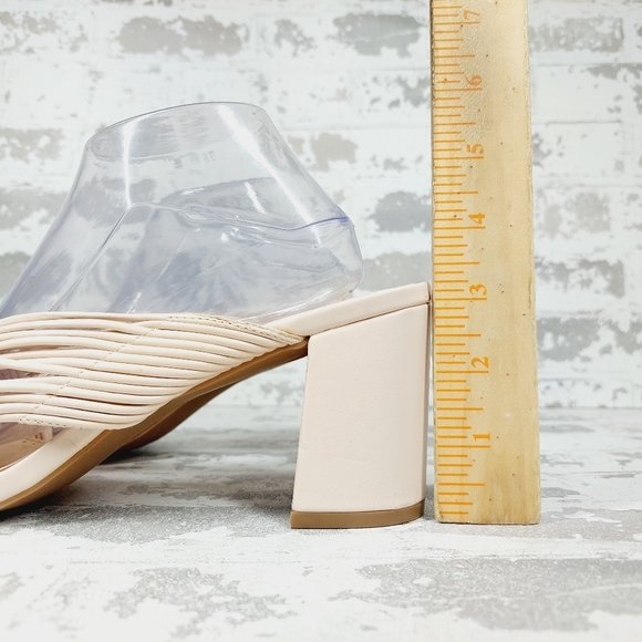 NEW Adrienne Vittadini Annalee Cream Summer Slip On Block Heel Sandals A414 - Picture 2 of 11